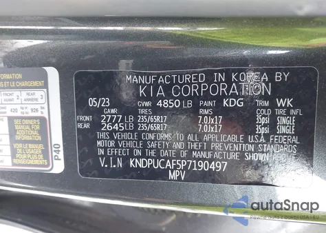 2023 Kia Sportage Lx из США, поврежденный, VIN KNDPUCAF5P7190497